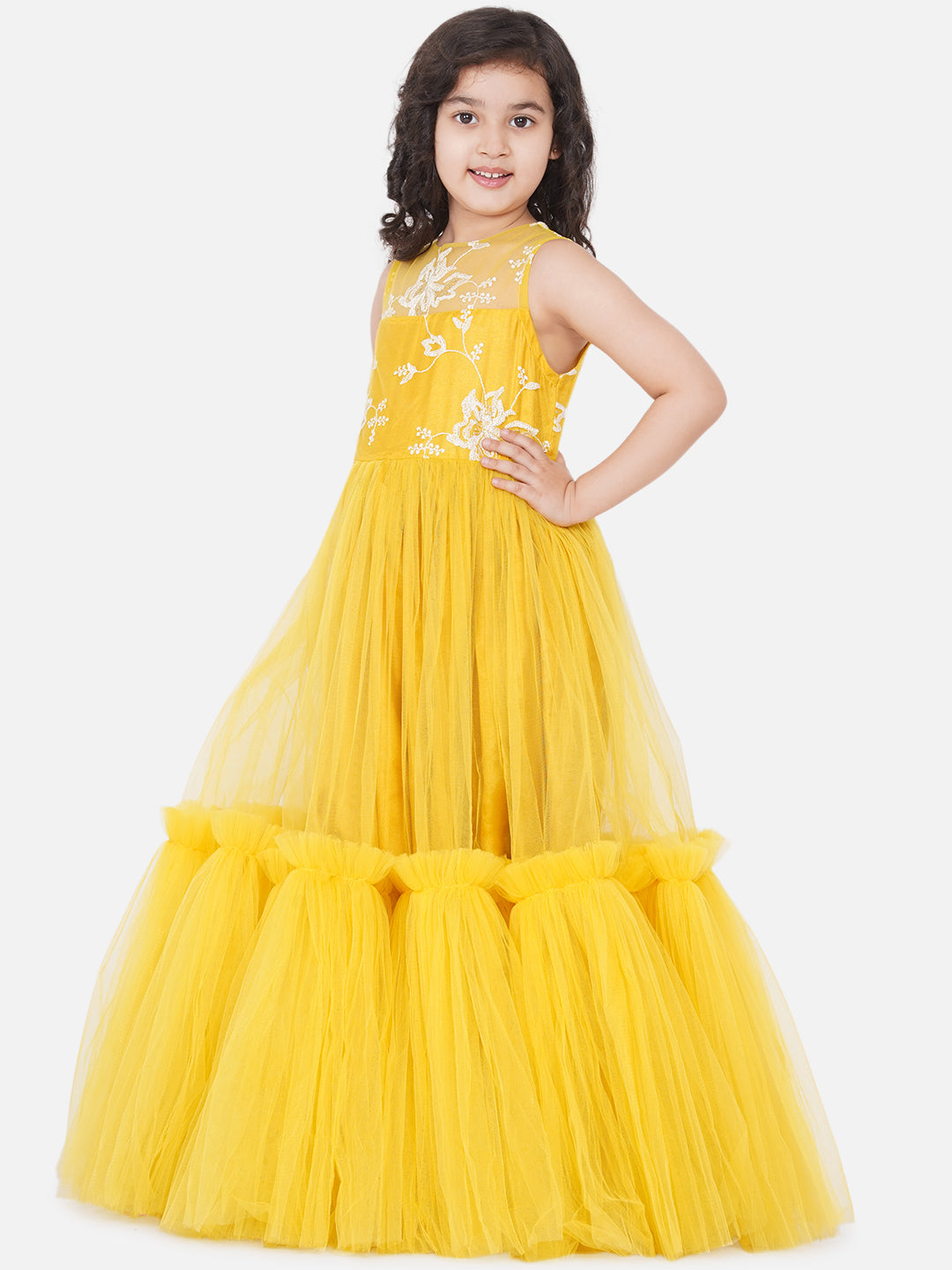Buy Yellow Kids Wear Online | Baby Girl Birthday Party Frocks Online in  Tamil Nadu – www.liandli.in