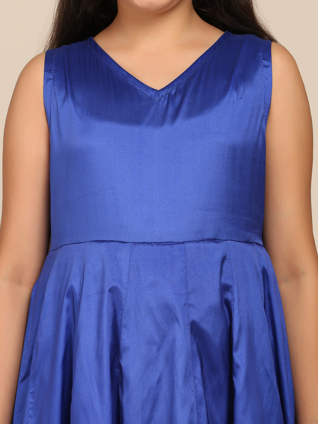 Bitiya By Bhama Girls Blue Digital Print Gown
