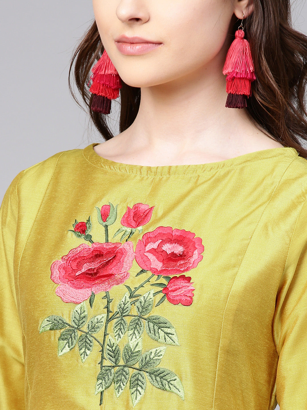 Mustard Yellow Yoke Design Kurta With Palazzos