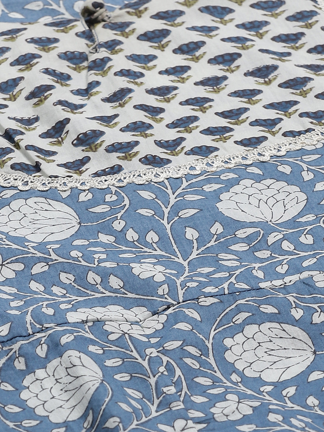 Blue & White Printed Kurta with Palazzos
