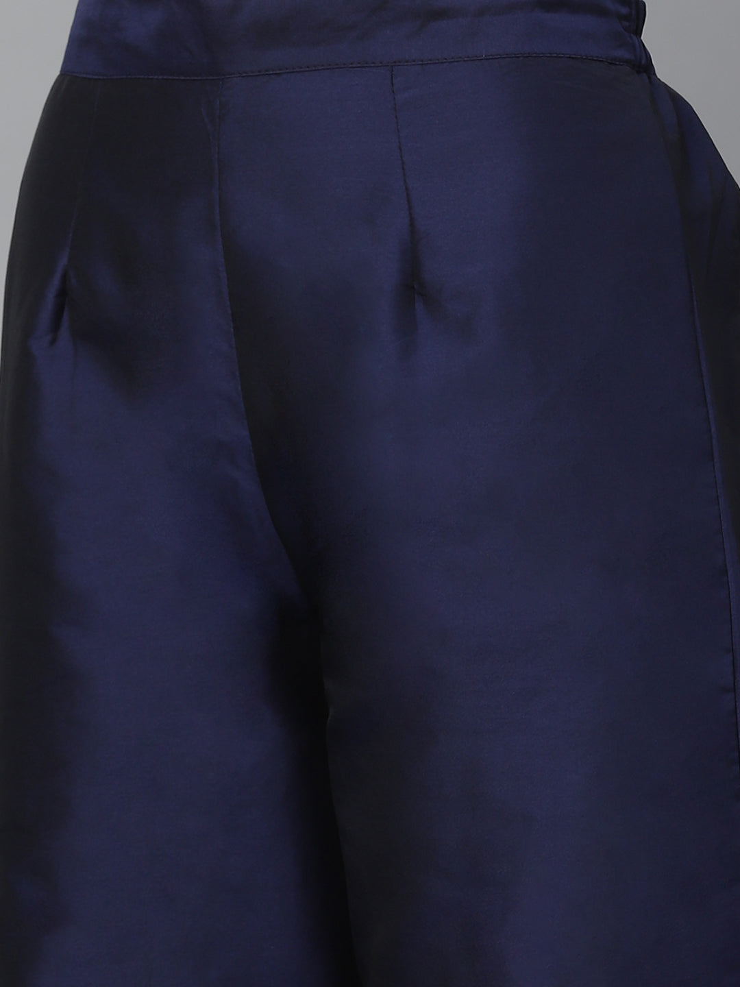 Navy Blue & Golden Woven Design Kurta with Palazzos