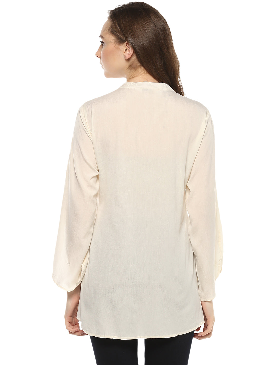 Bhama Couture Off White Embroidered Top