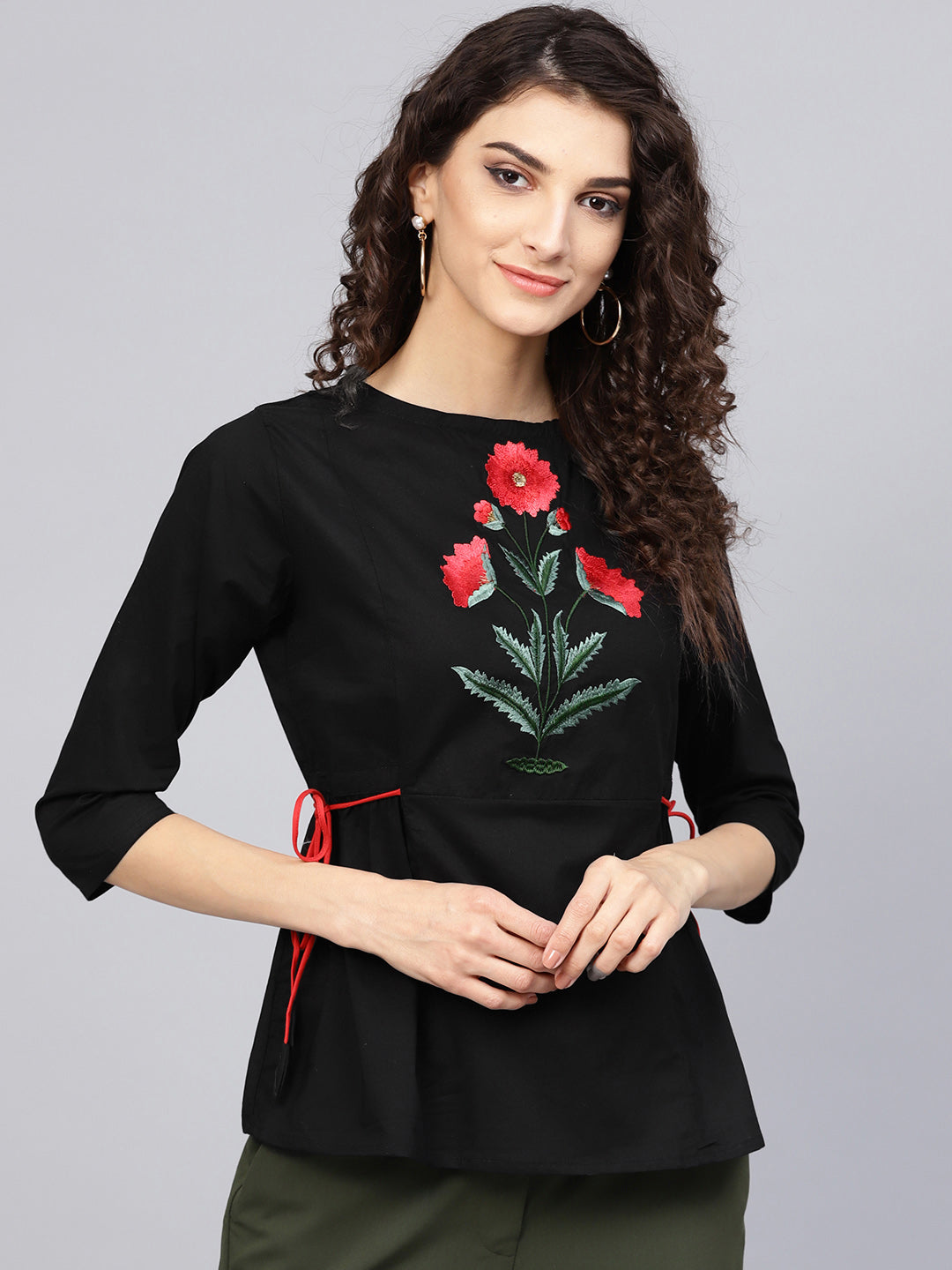 Bhama Couture Women Black Solid Top