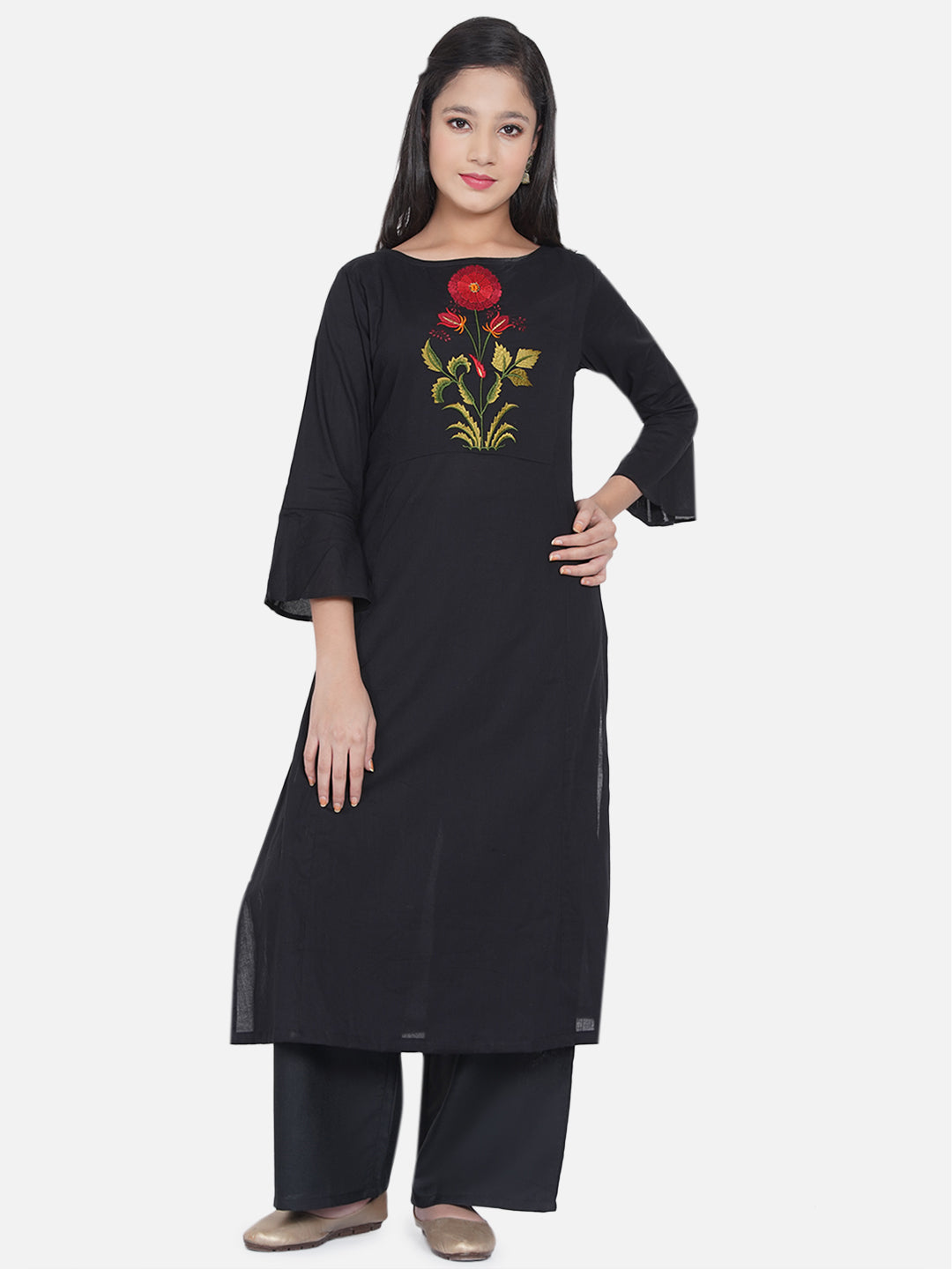 Bitiya By Bhama Black Kurta With Palazos