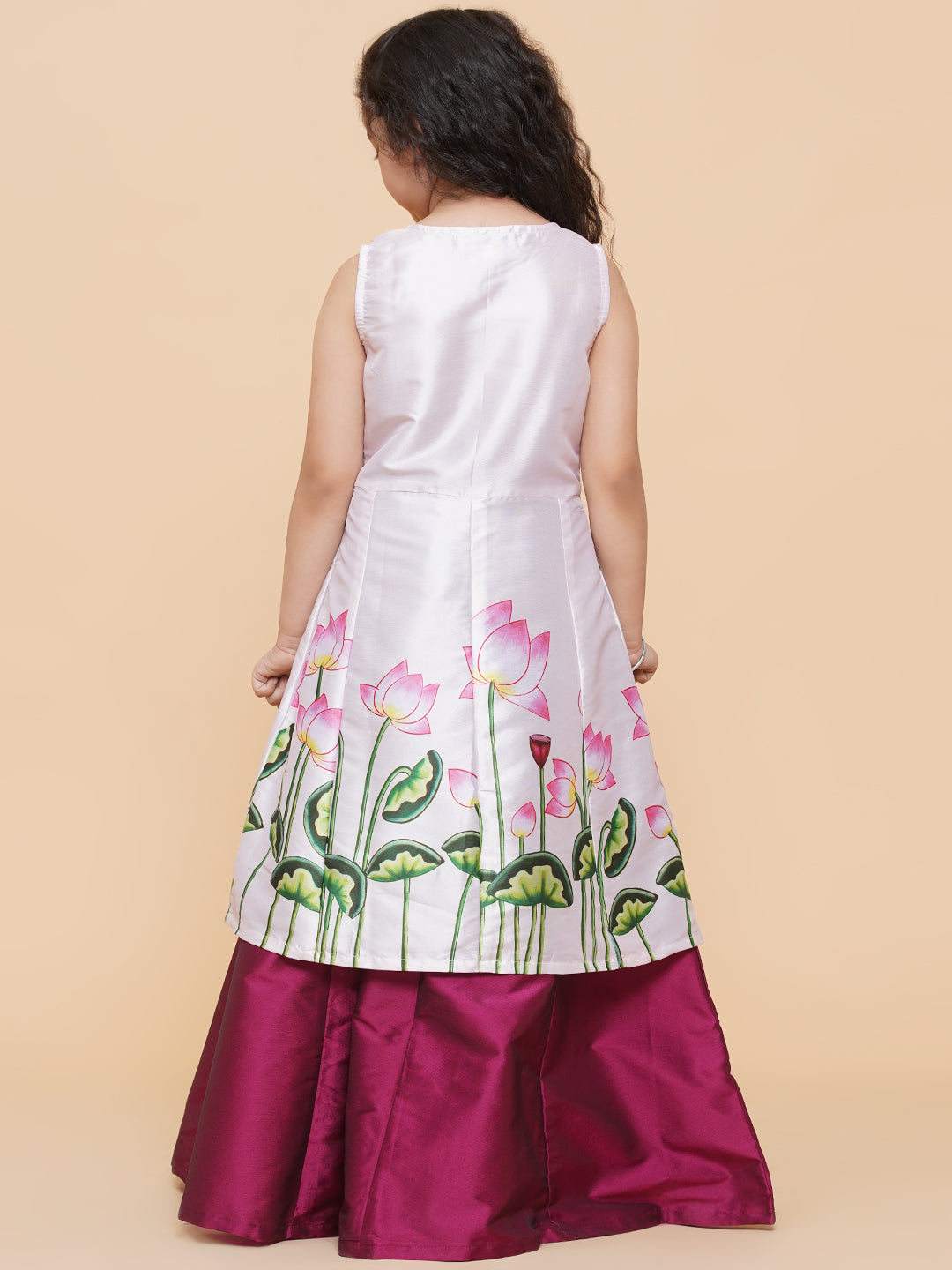 Bitiya By Bhama Girls Printed Ready To Wear Lehenga & Kurta
