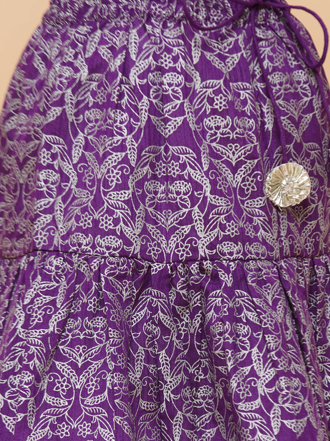 Bitiya by Bhama 
Girls Purple & Magenta Ready to Wear Lehenga & Blouse With Dupatta