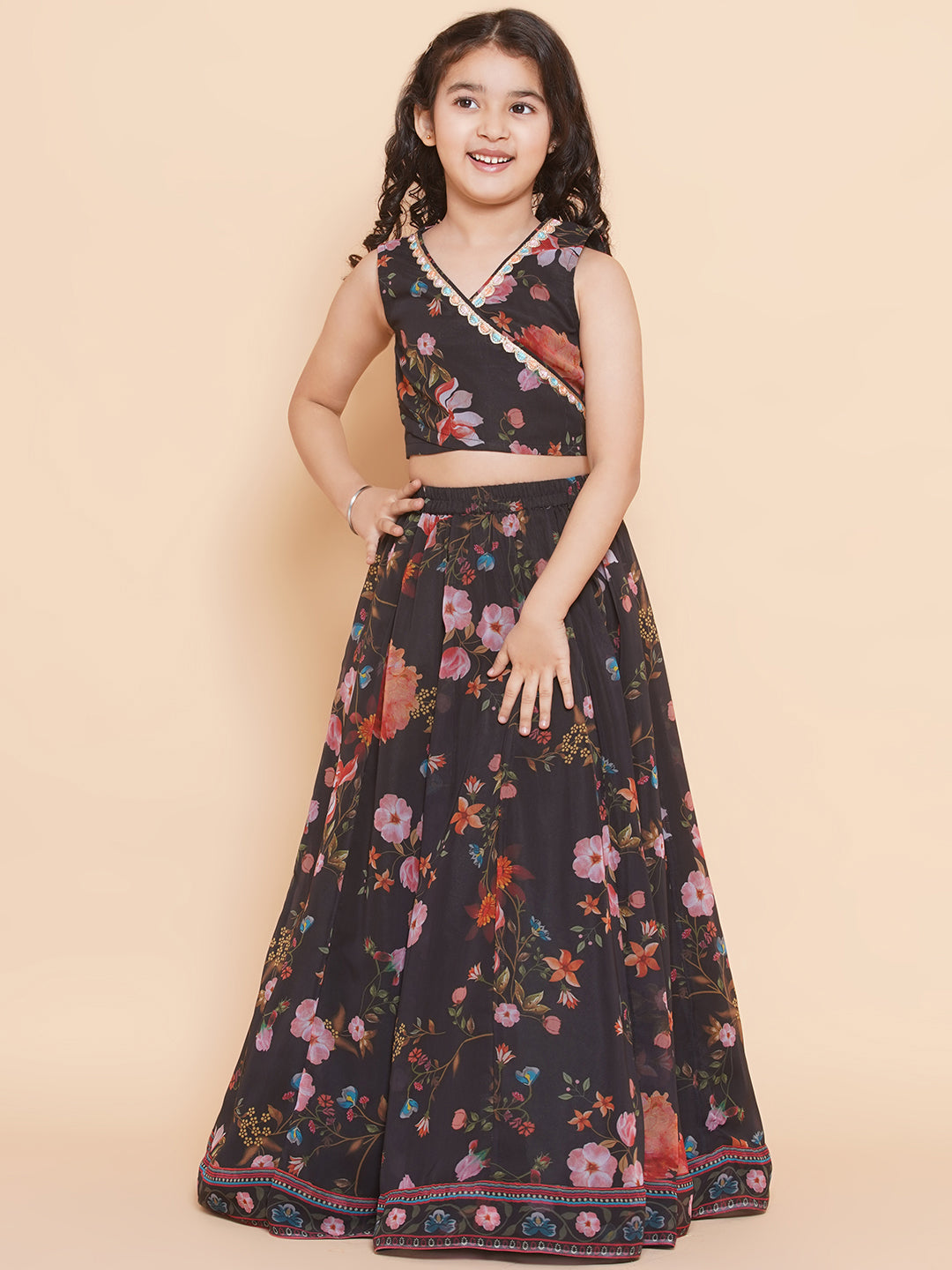 Black Lehenga for Kids