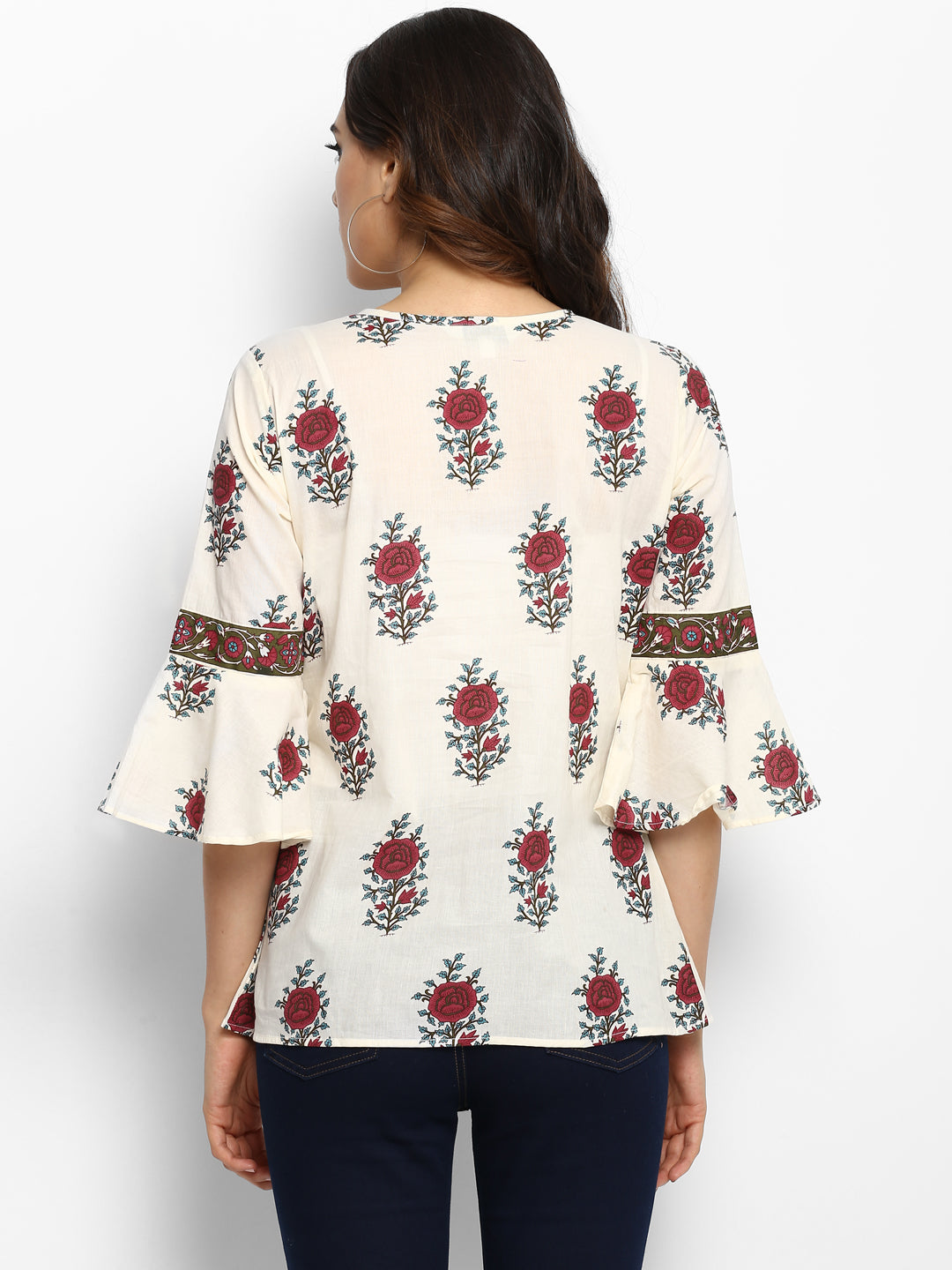 Bhama Couture Off White Printed Top