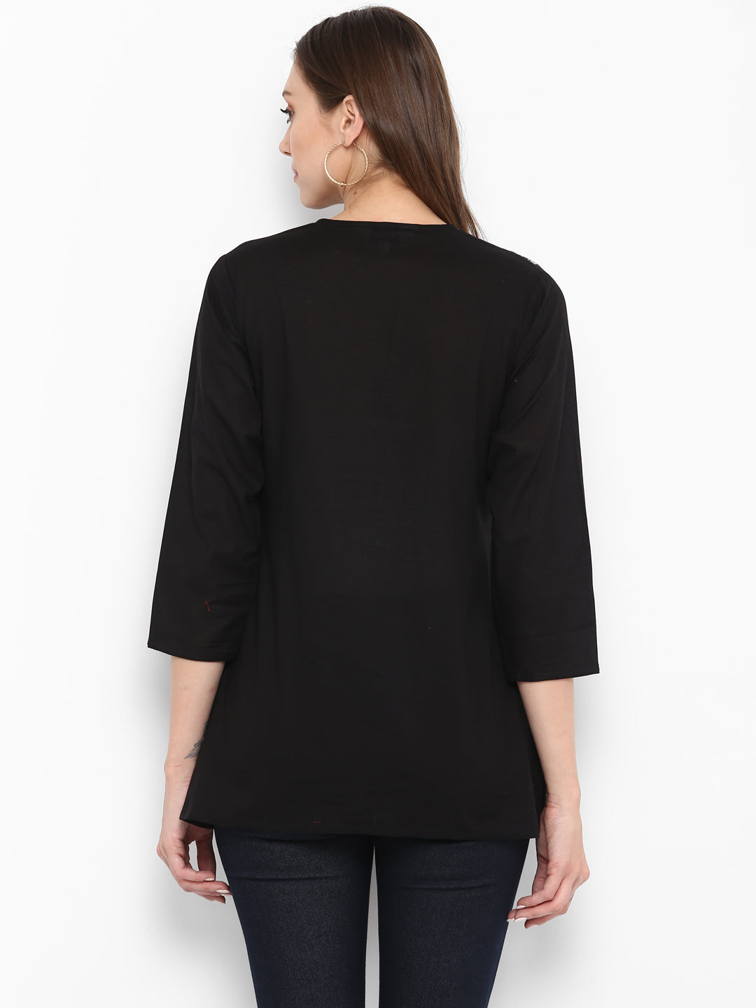 Bhama Couture Black Embroidered Top