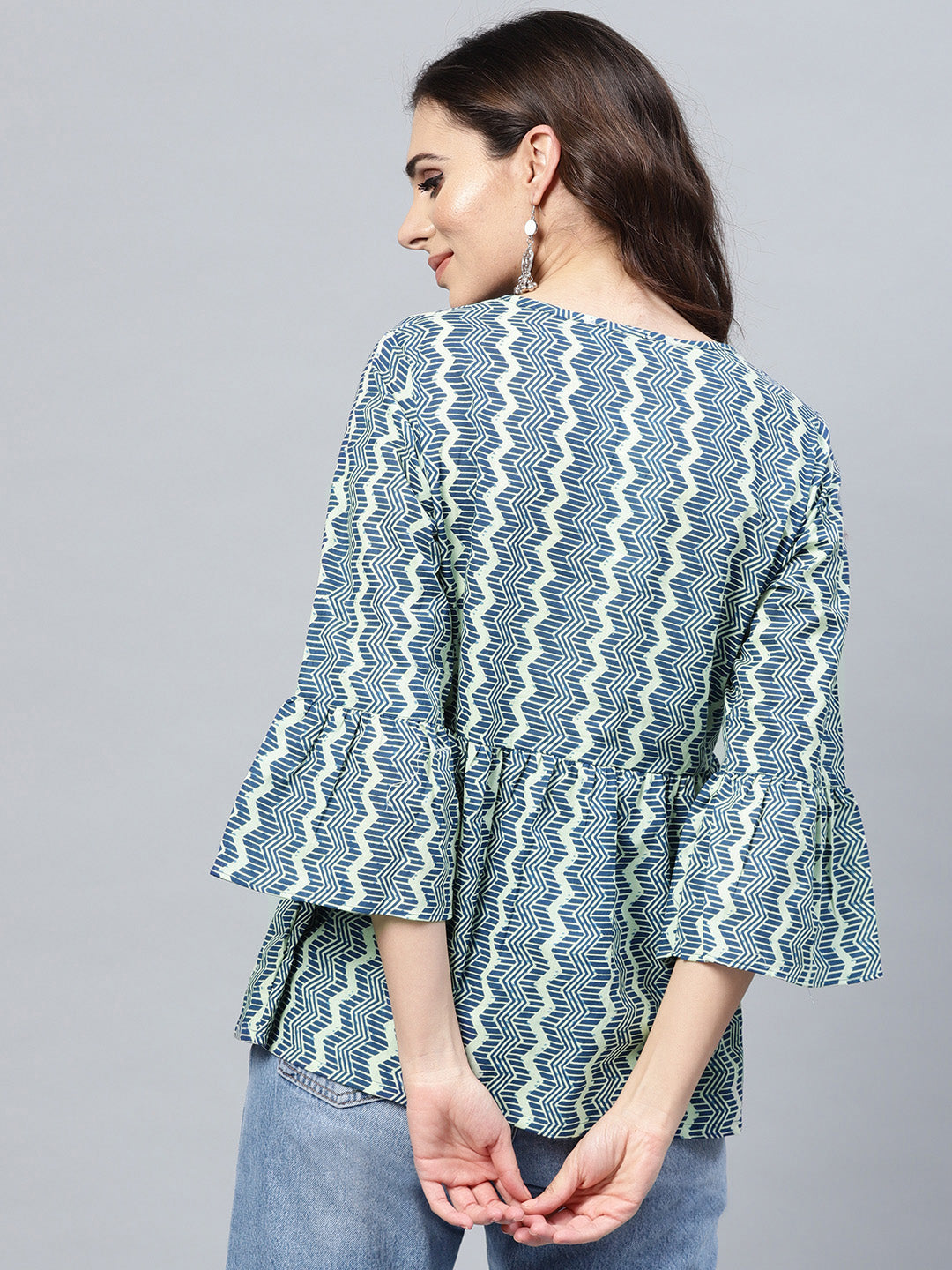 Bhama Couture Blue Printed Top