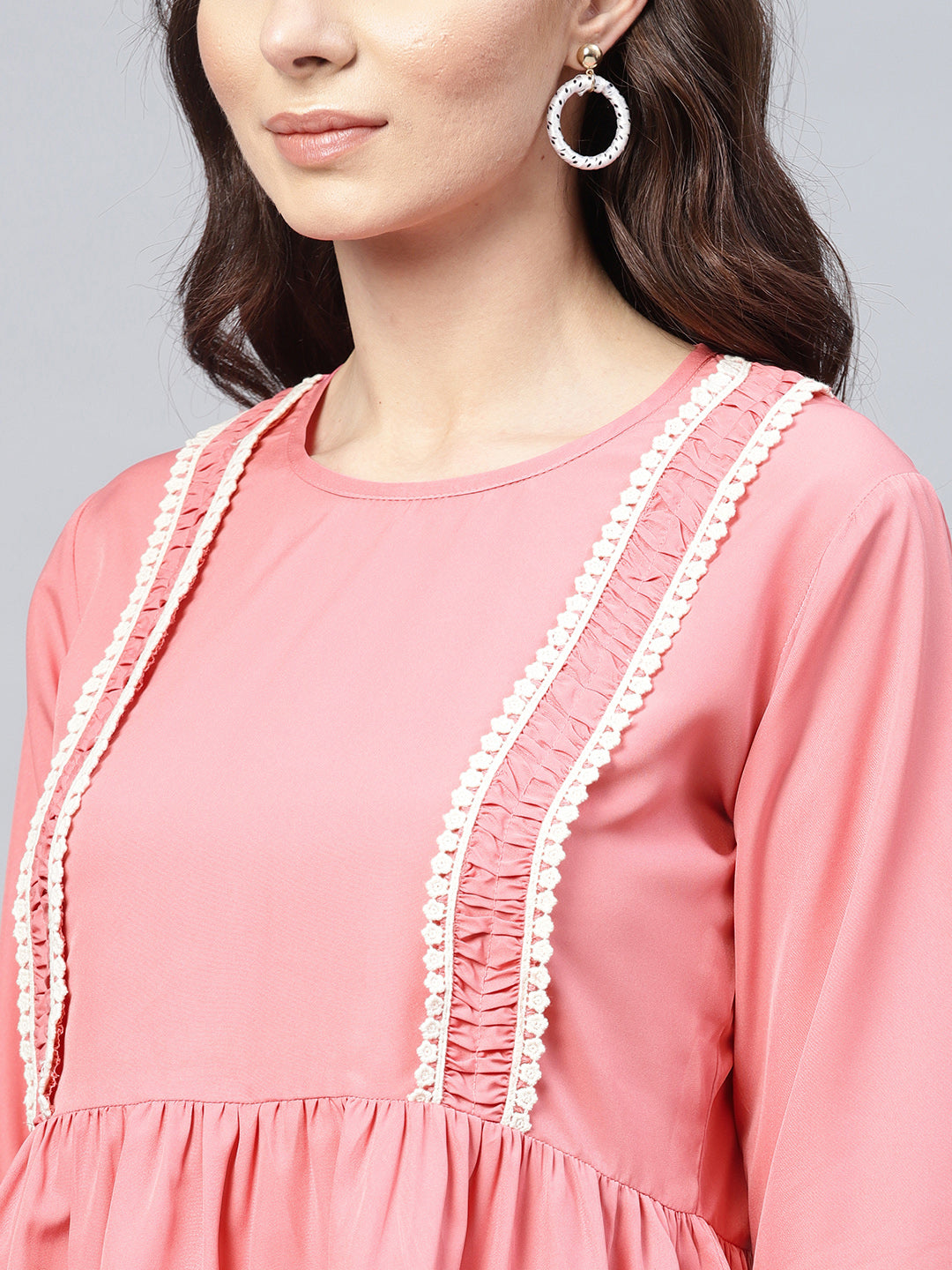 Bhama Couture Women Pink Solid A-Line Top