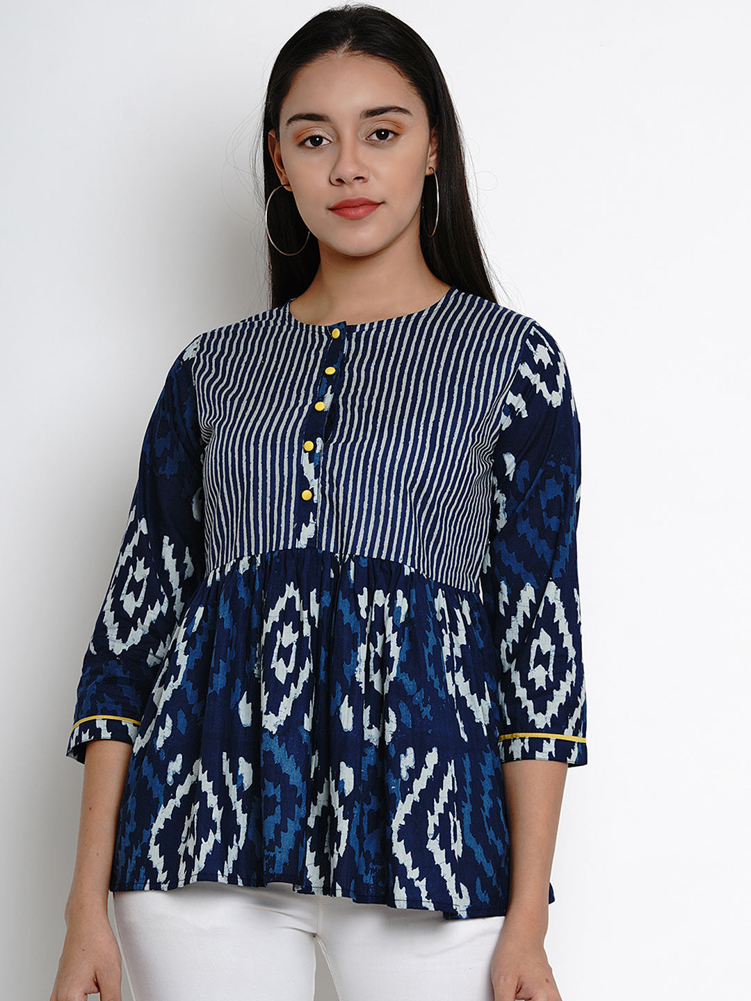Bhama Couture Blue Printed Top
