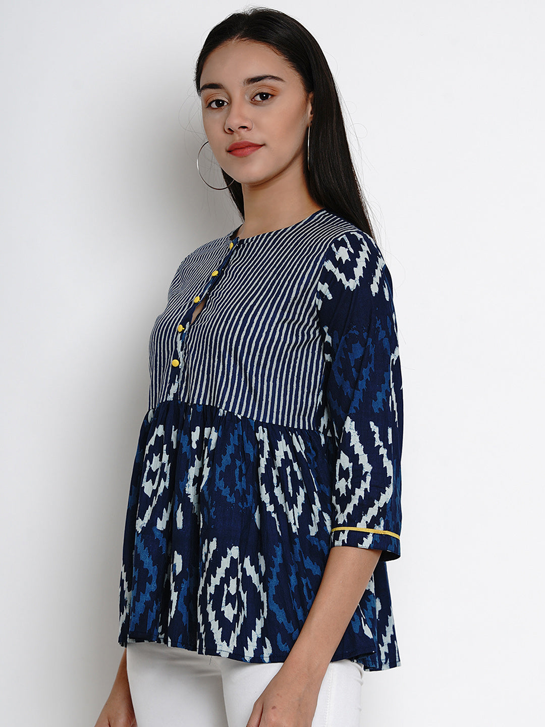 Bhama Couture Blue Printed Top