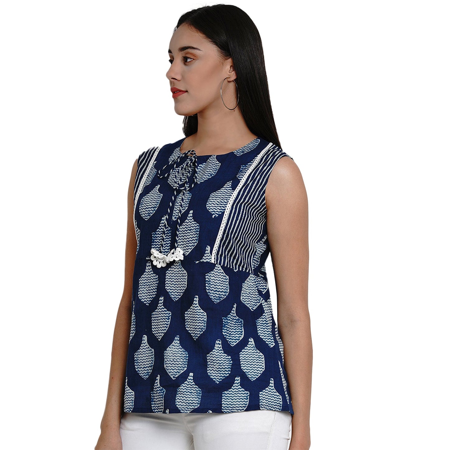 Bhama Couture Blue Printed Top