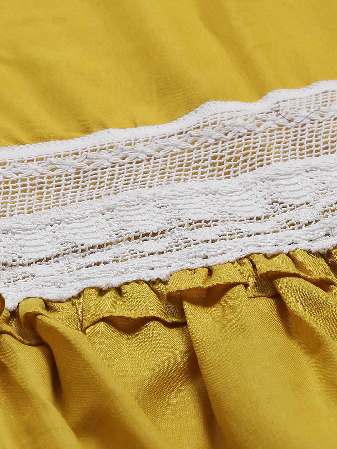 Bhama Couture Mustard Yellow Solid A-Line Top