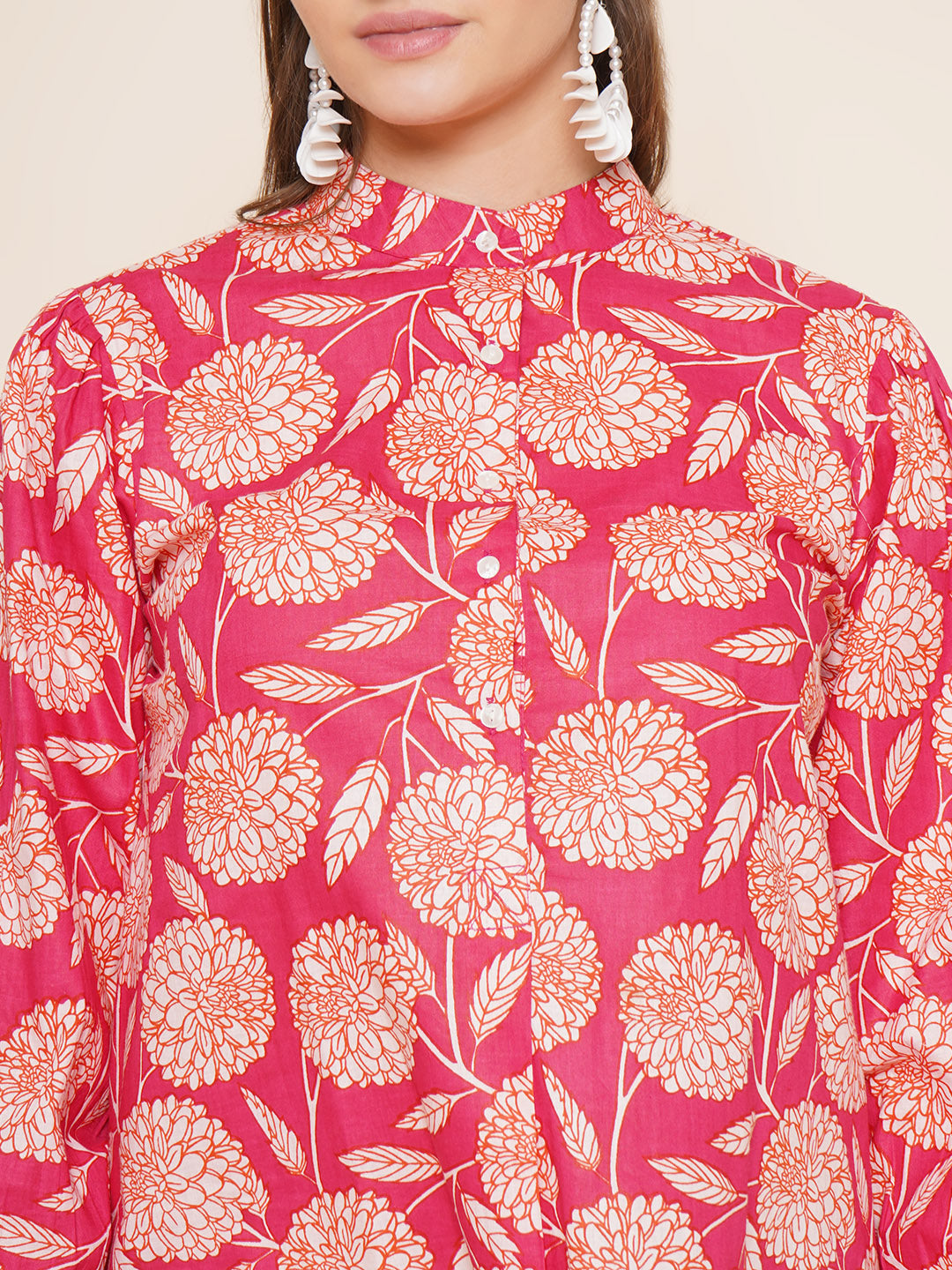 Bhama Couture Pink Floral Printed Top