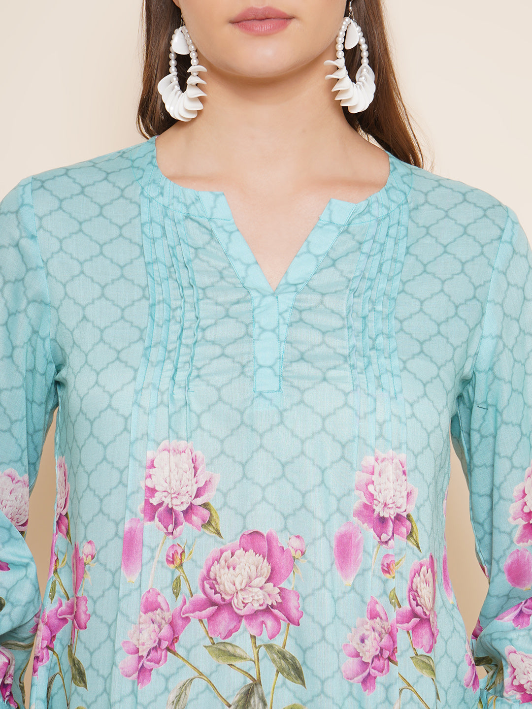 Bhama Couture Blue Purple Printed Top