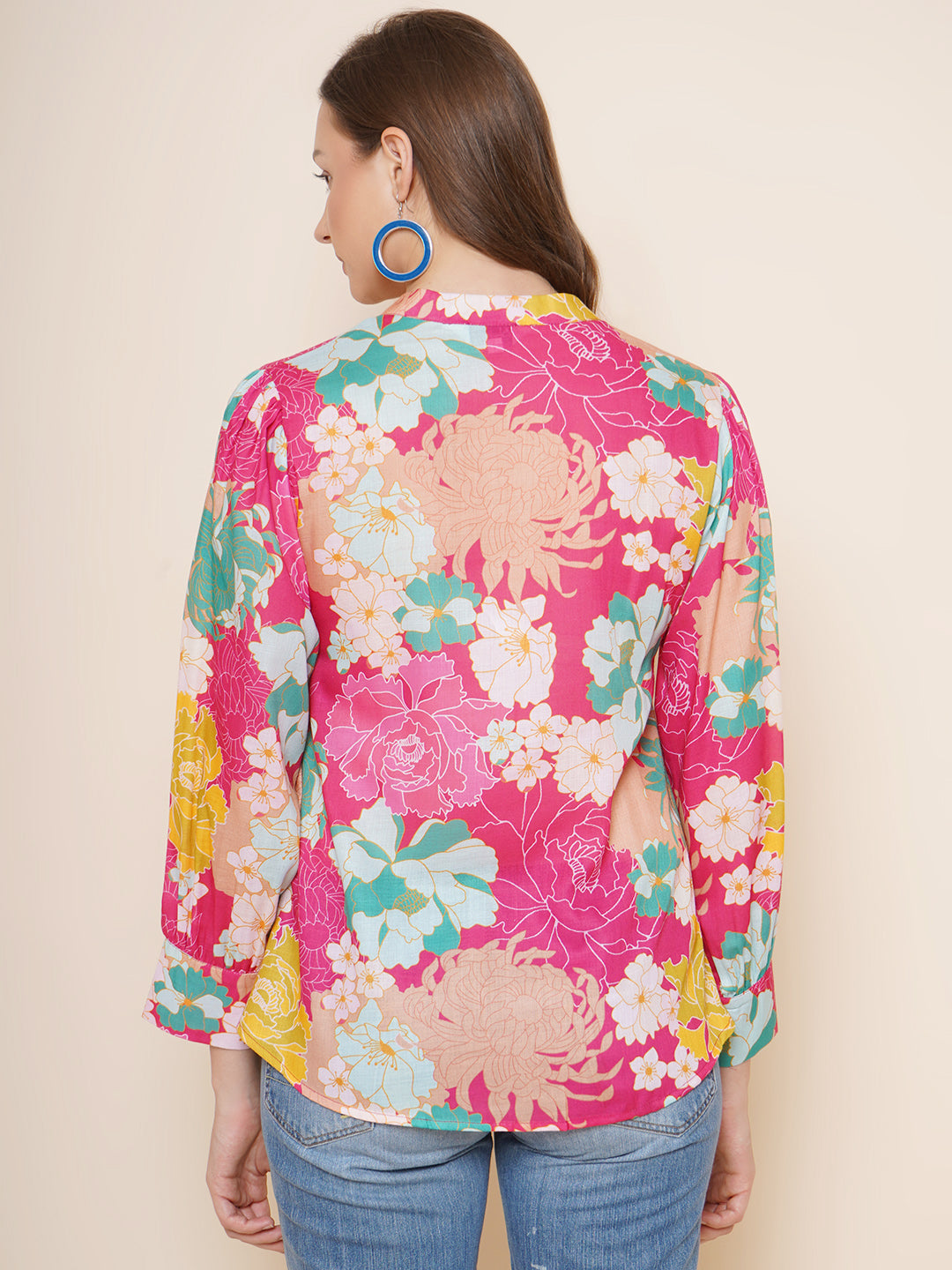 Bhama Couture Pink Floral Printed Top