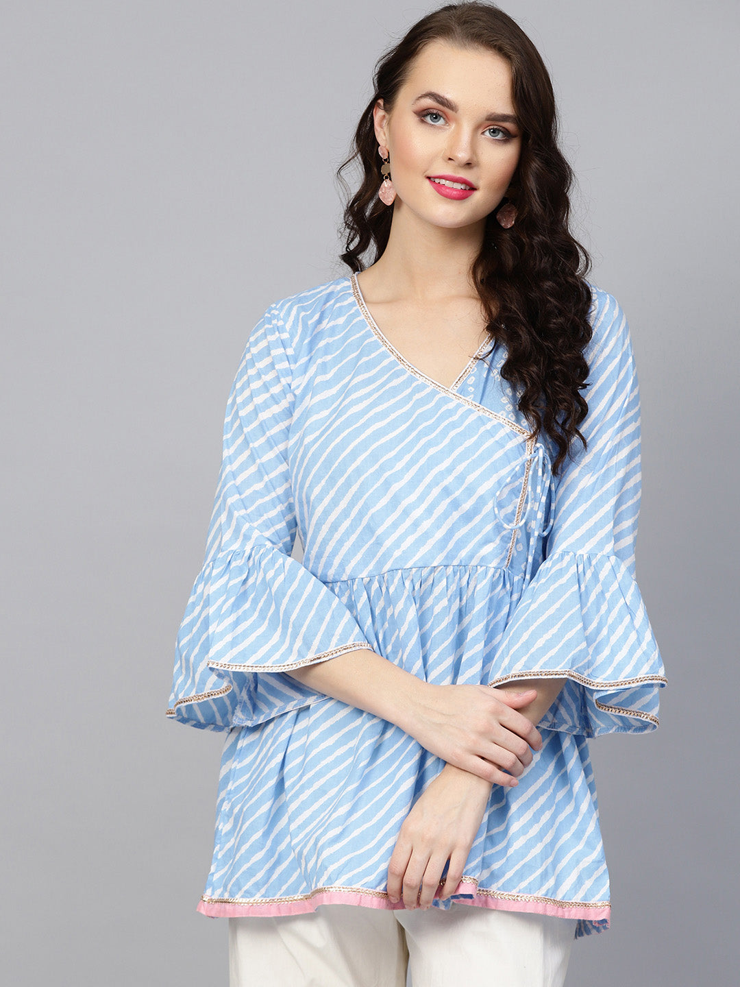 V Neck Short Kurtis for Women