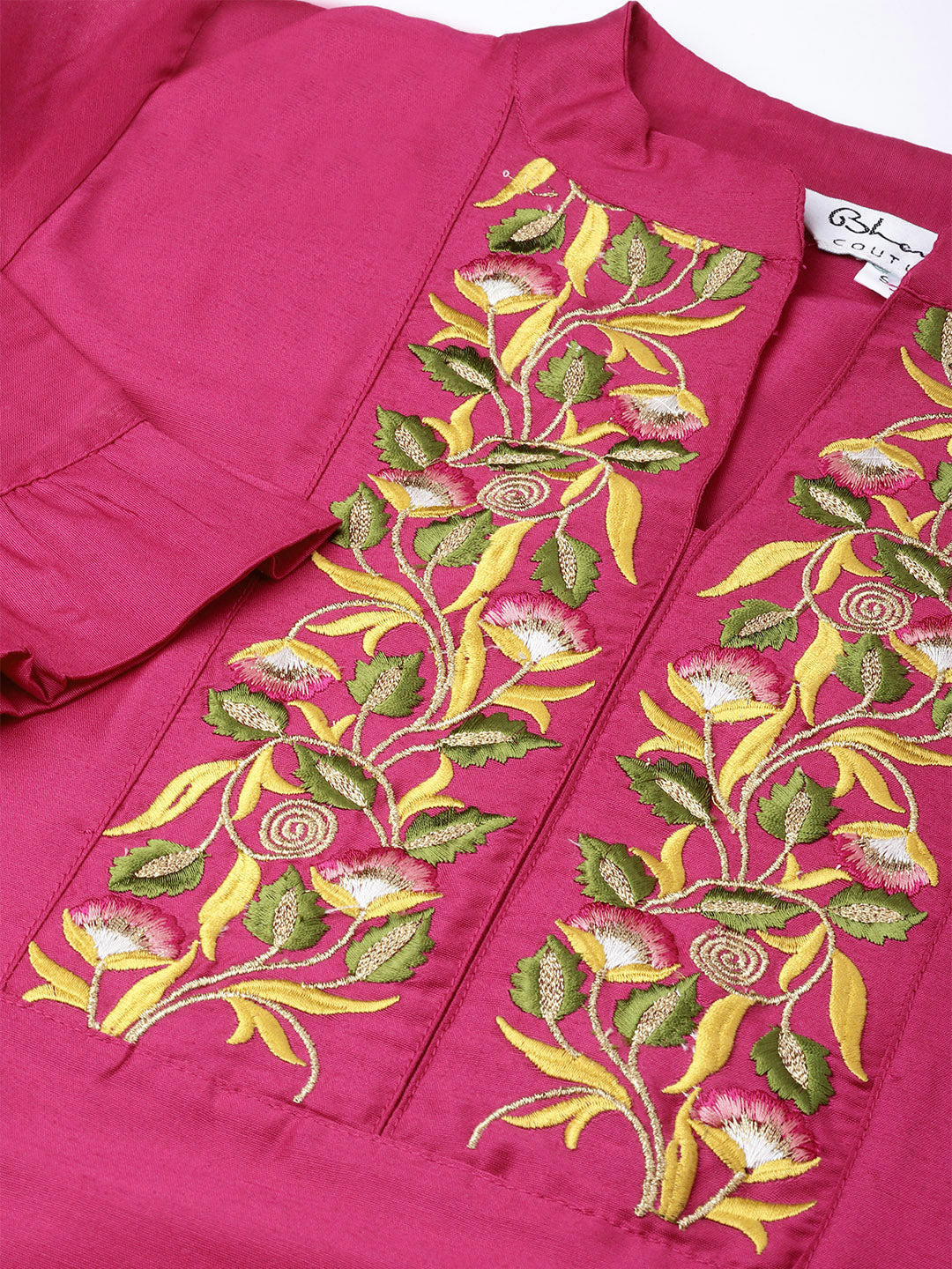 Bhama Cuture Pink Yoke Design A-Line Tunic