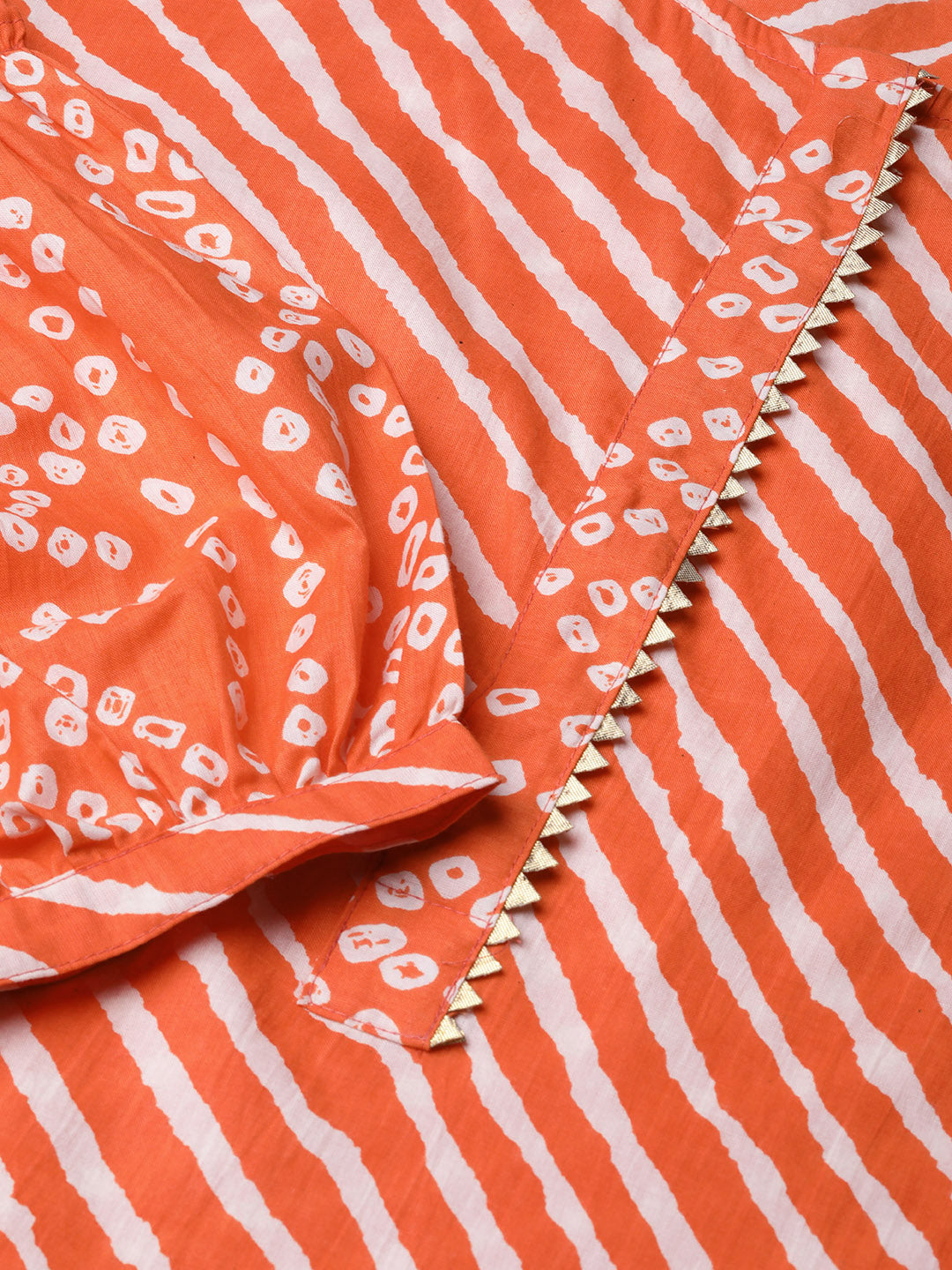 Bhama Cuture Orange & White Striped Tunic