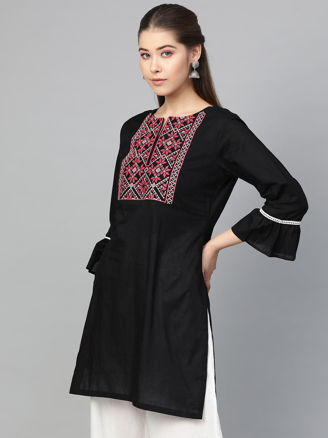 Bhama Couture Black Embroidered Tunic