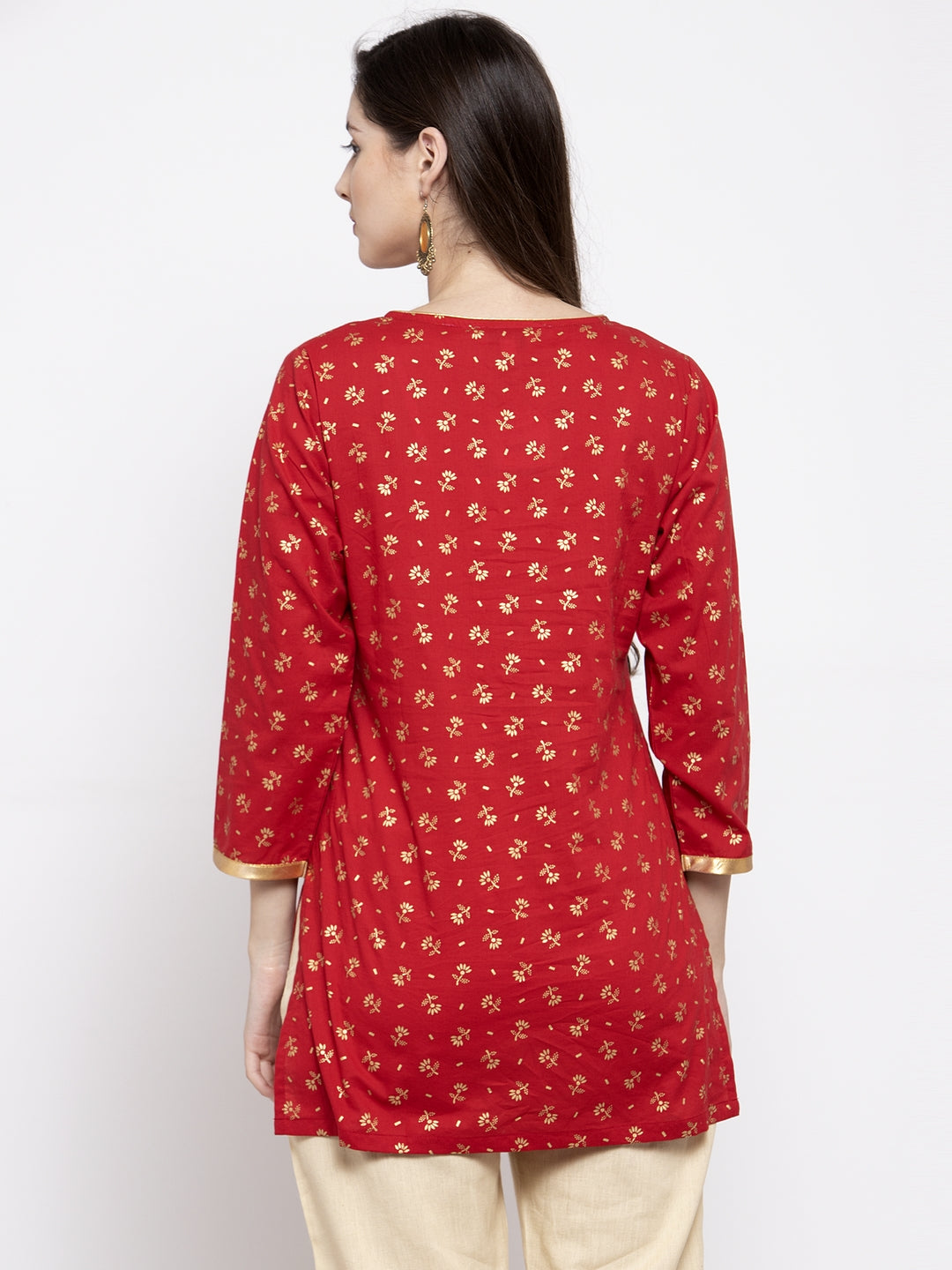 Bhama Couture Red Printed Ethnic Tunic