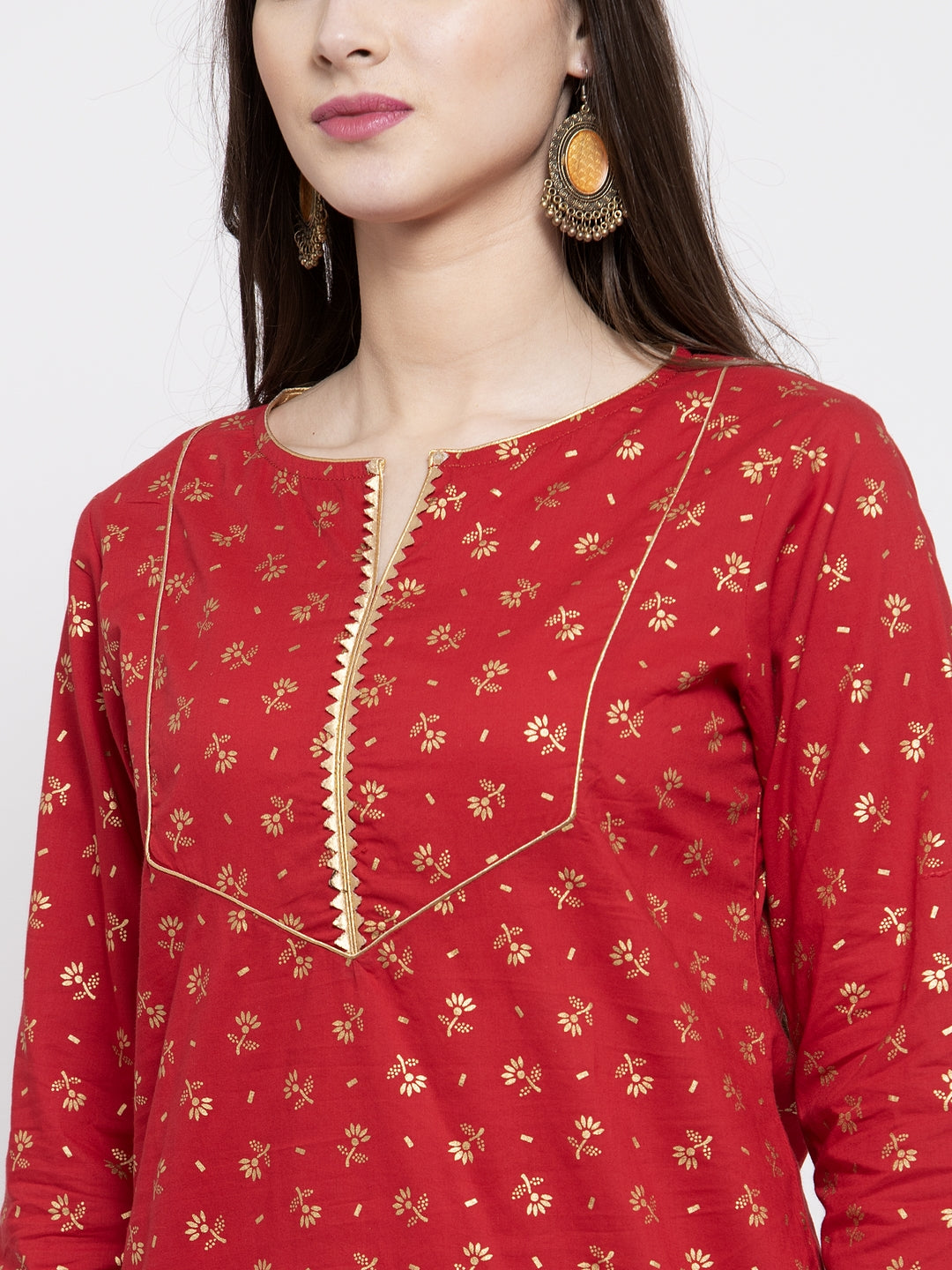 Bhama Couture Red Printed Ethnic Tunic