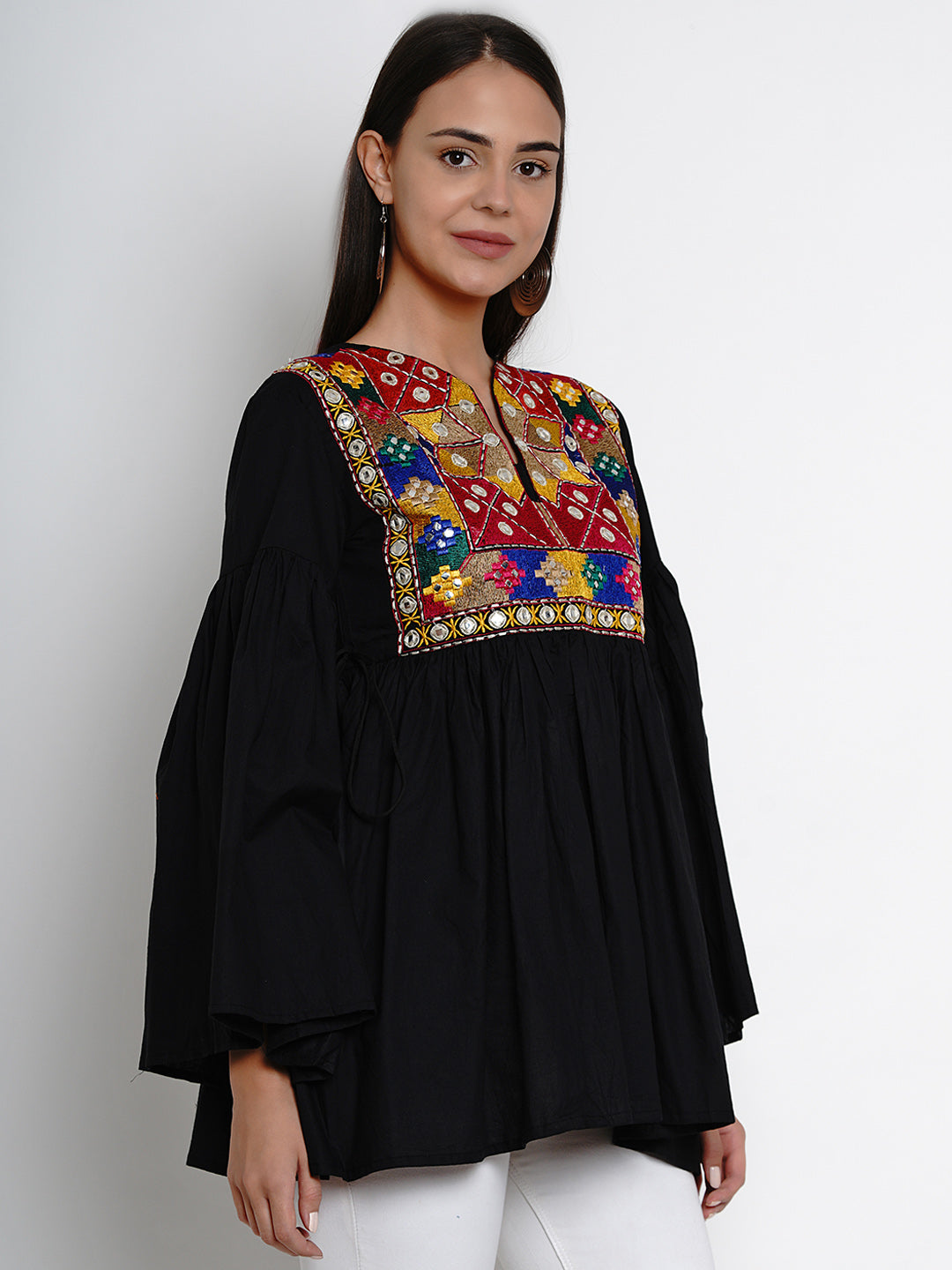 Bhama Couture Black Embroidered Tunic