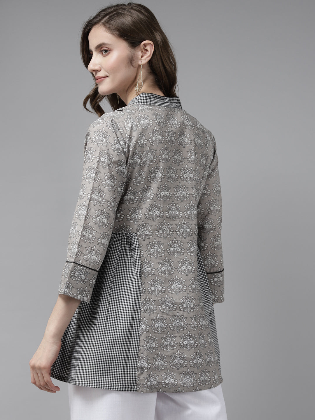 Bhama Couture Grey Printed Tunic