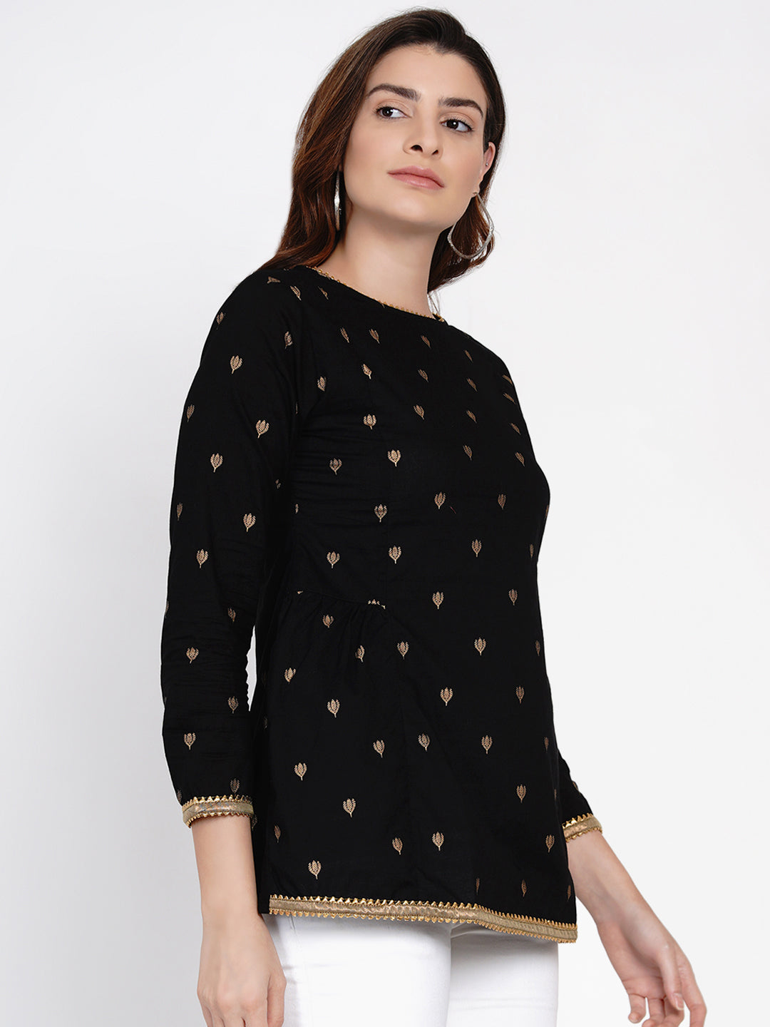 Bhama Couture Black Printed Tunic